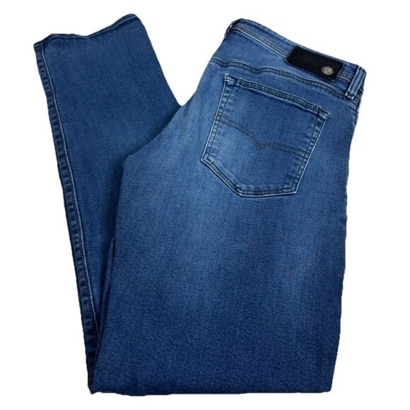 Diesel BUSTER 36x32 (Actual 36x29) Stretch Slim Tapered Button Blue Jeans EUC - Picture 1 of 8